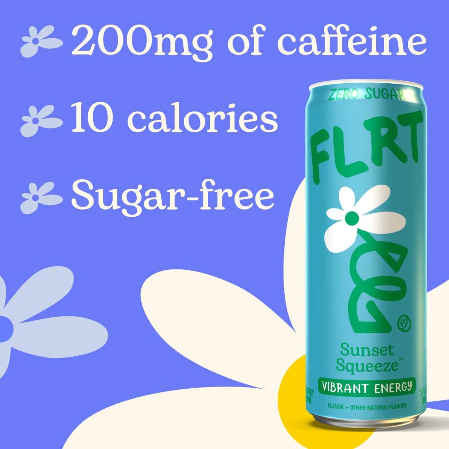 FLRT Energy Drink – 4‑Flavor Sampler (4‑Pack) or 12‑Can Variety Pack – Zero Sugar – Naturally Fruit‑Infused – 12oz Cans