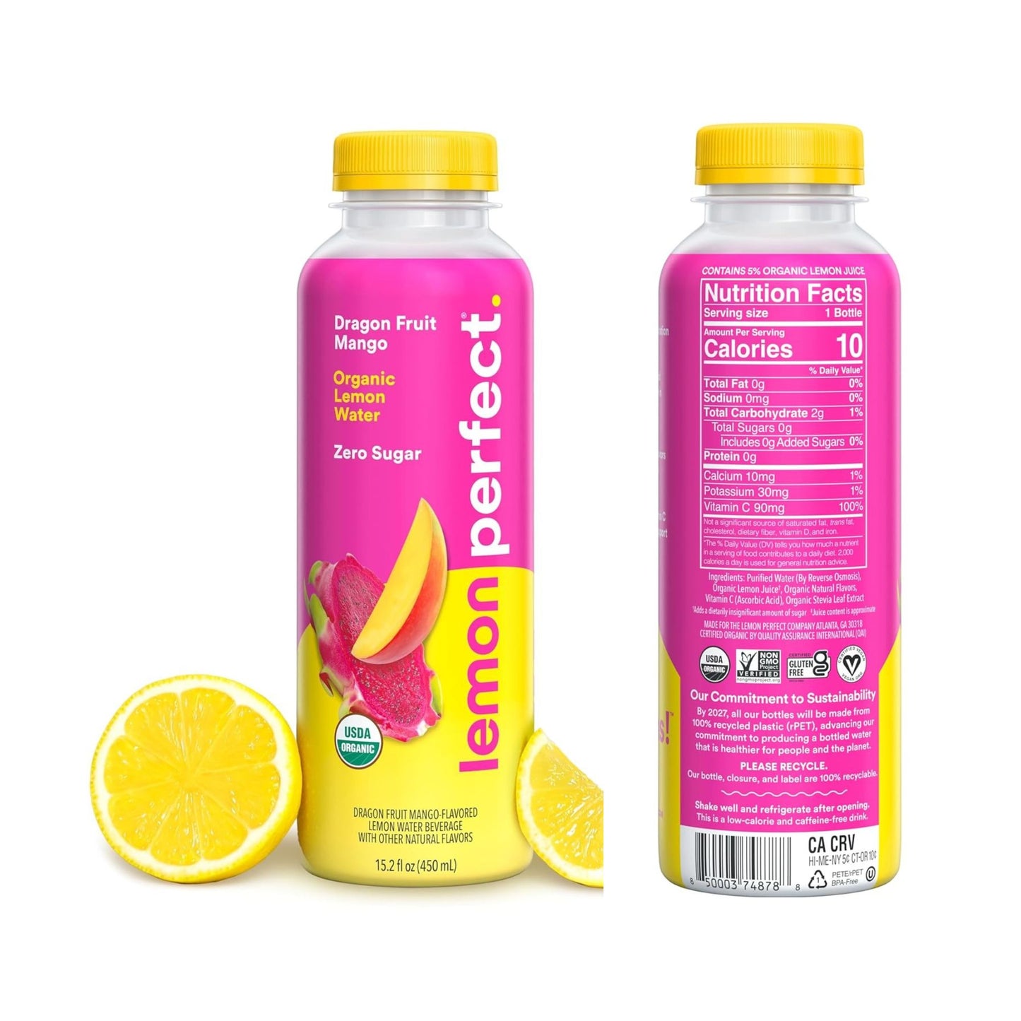 Lemon Perfect – 12‑Bottle Variety Pack – 6 Flavors – Zero Sugar – Organic Lemon Water – Clean Hydration