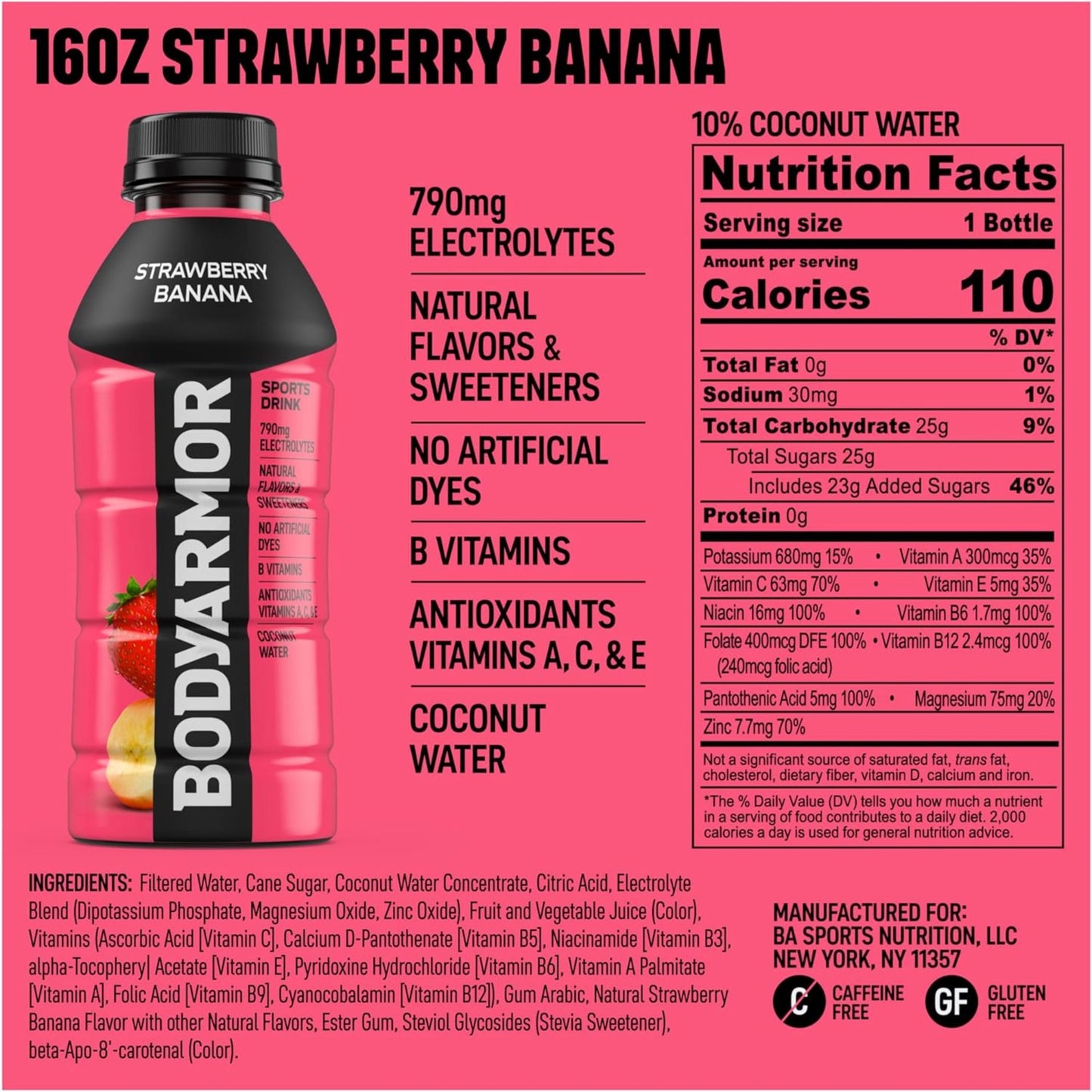 BODYARMOR Sports Drink – 6‑Flavor Sampler (6‑Pack) or 12‑Bottle Variety Pack – 16 oz – Electrolyte Hydration