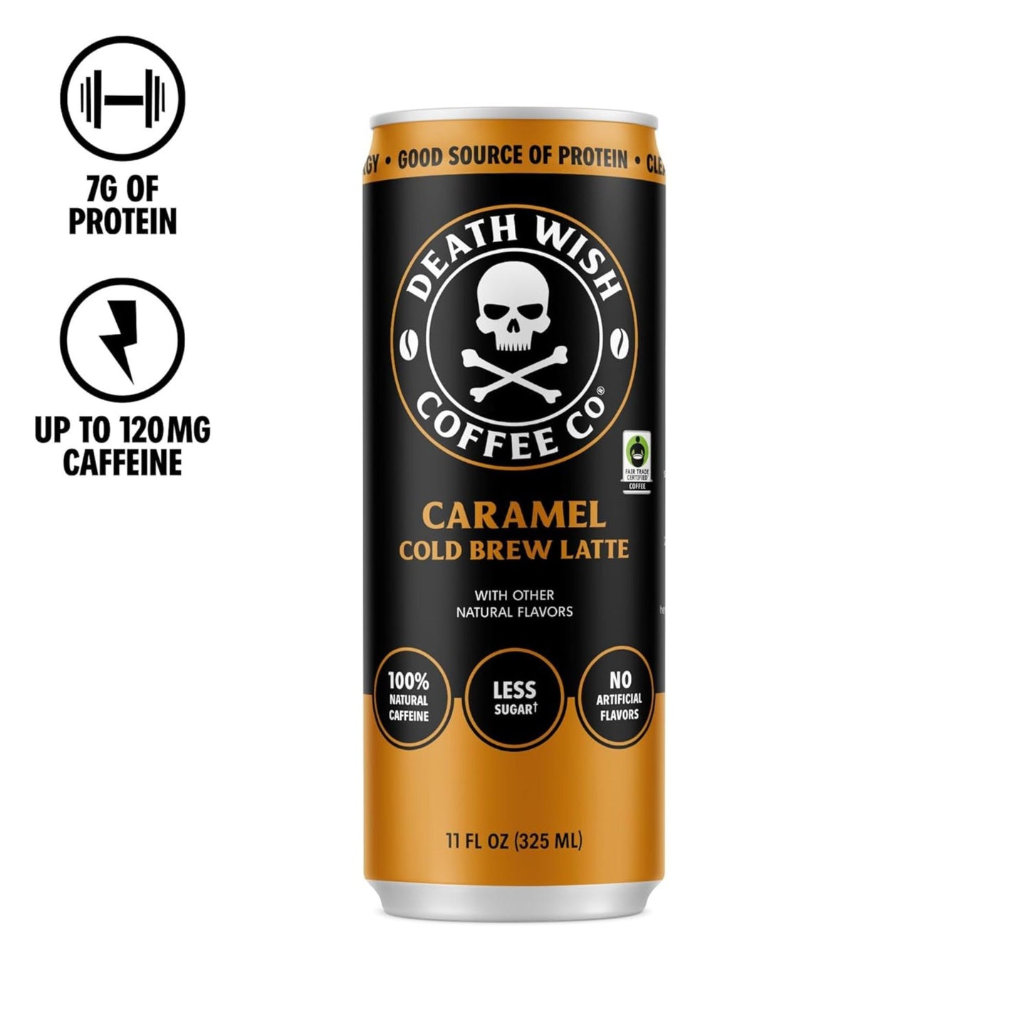 Death Wish Coffee Co. Cold Brew Latte – 3‑Flavor Sampler (6‑Pack) or 12‑Can Variety Pack – 11 fl oz – High‑Caffeine Coffee