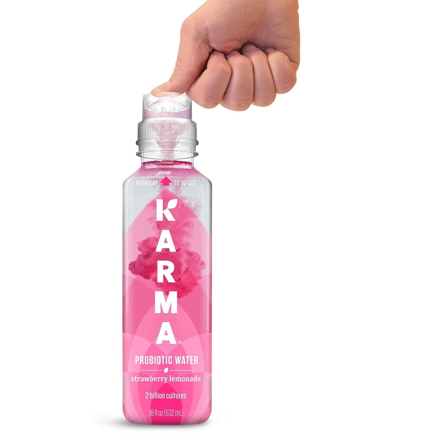 Karma Probiotic Water Variety Pack – 4‑Bottle Sampler or 12‑Bottle Pack – Push‑Cap Vitamins, 2 Billion Cultures, 18 fl oz Bottles