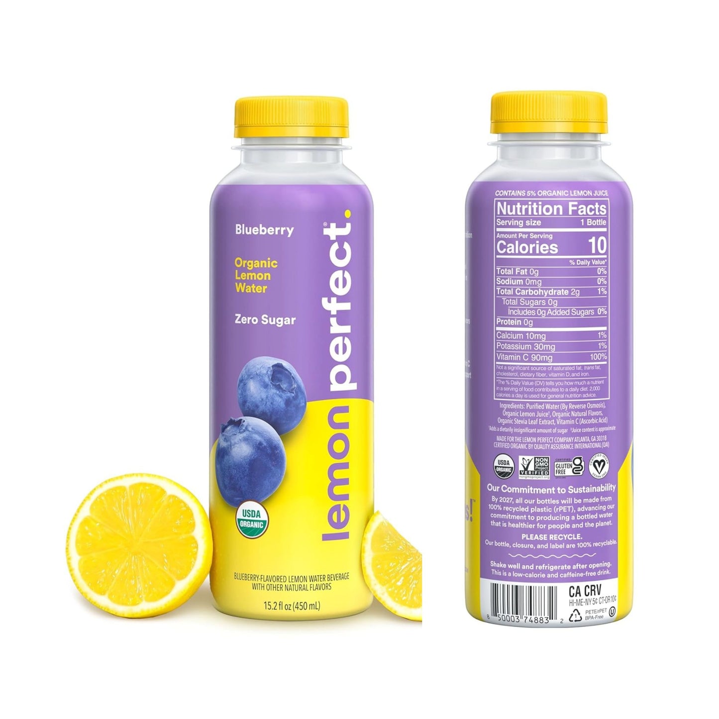 Lemon Perfect – 12‑Bottle Variety Pack – 6 Flavors – Zero Sugar – Organic Lemon Water – Clean Hydration