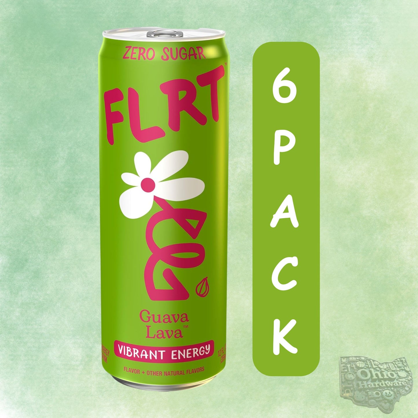 FLRT Energy Drink – 4‑Flavor Sampler (4‑Pack) or 12‑Can Variety Pack – Zero Sugar – Naturally Fruit‑Infused – 12oz Cans