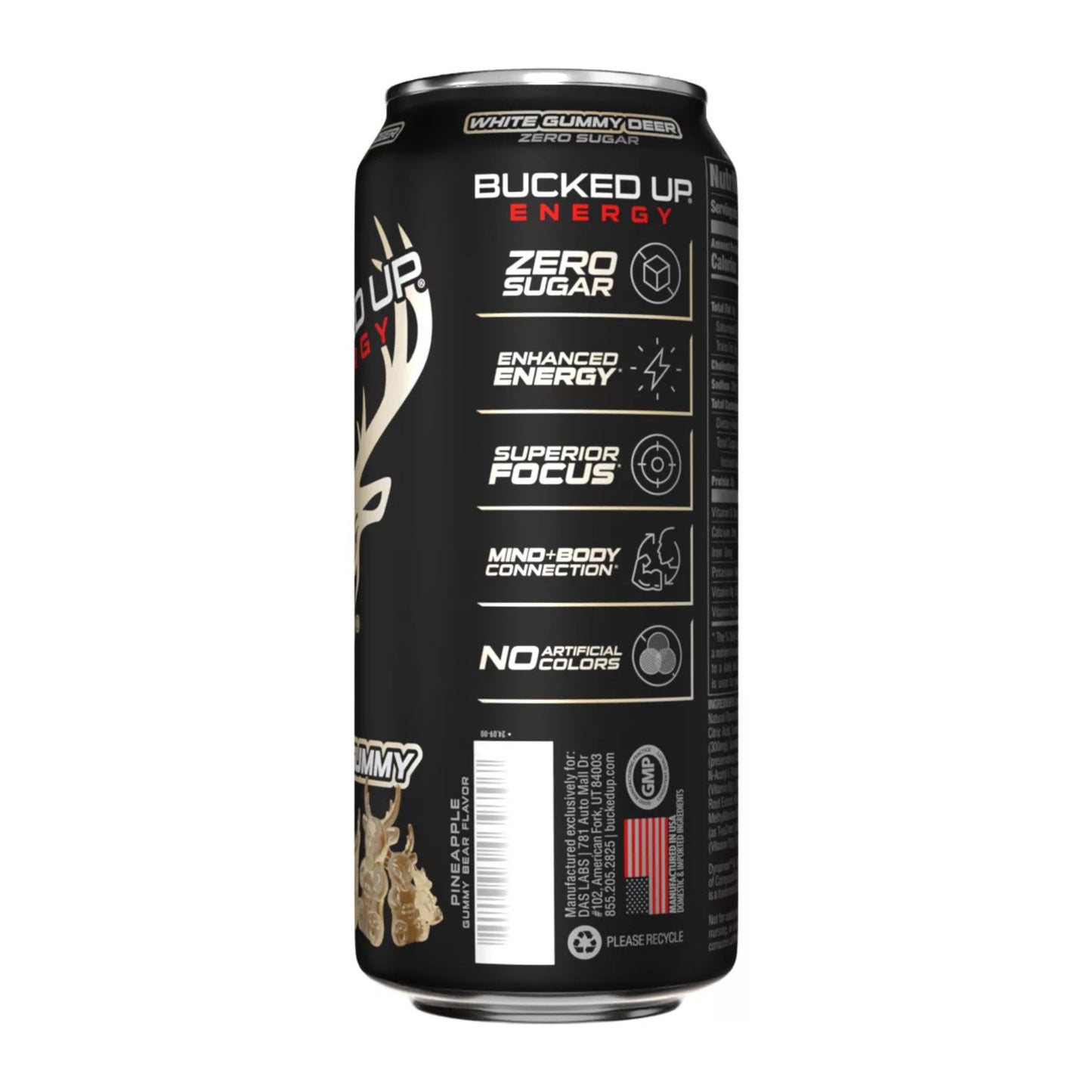 Bucked Up Energy Drink Variety Pack – 4‑Can Sampler or 12‑Can Pack – White Gummy Deer, Rocket Pop, Miami, Cherry Candy – Zero Sugar – 300mg Caffeine