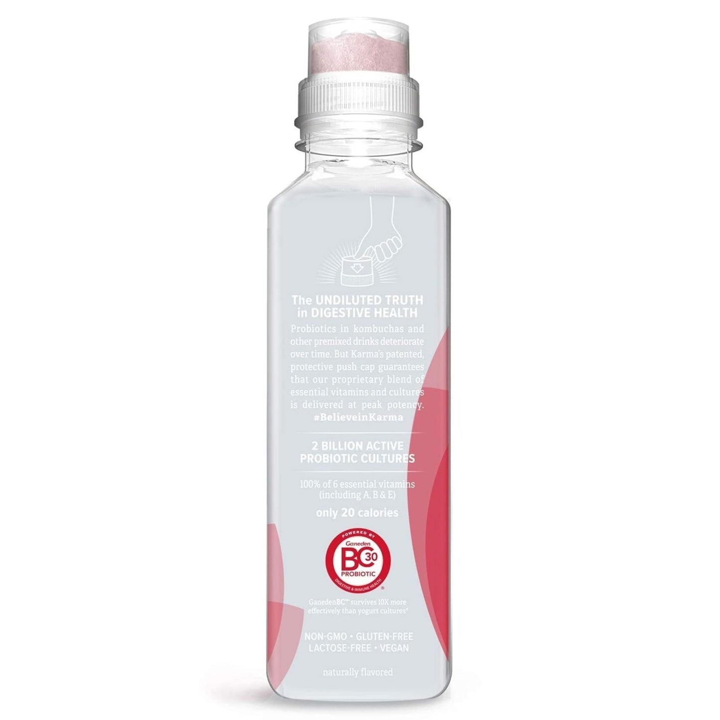 Karma Probiotic Water Variety Pack – 4‑Bottle Sampler or 12‑Bottle Pack – Push‑Cap Vitamins, 2 Billion Cultures, 18 fl oz Bottles