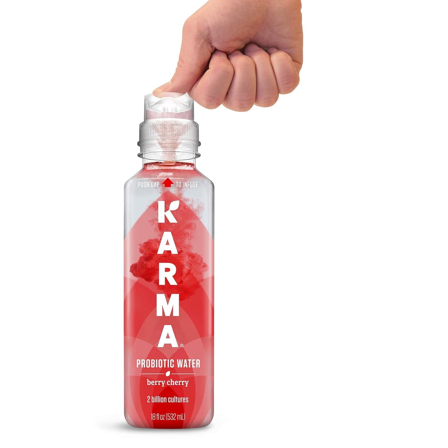 Karma Probiotic Water Variety Pack – 4‑Bottle Sampler or 12‑Bottle Pack – Push‑Cap Vitamins, 2 Billion Cultures, 18 fl oz Bottles