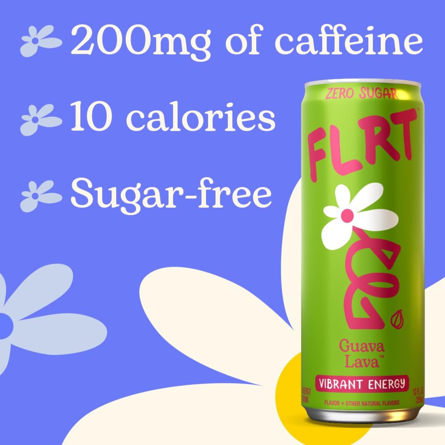 FLRT Energy Drink – 4‑Flavor Sampler (4‑Pack) or 12‑Can Variety Pack – Zero Sugar – Naturally Fruit‑Infused – 12oz Cans