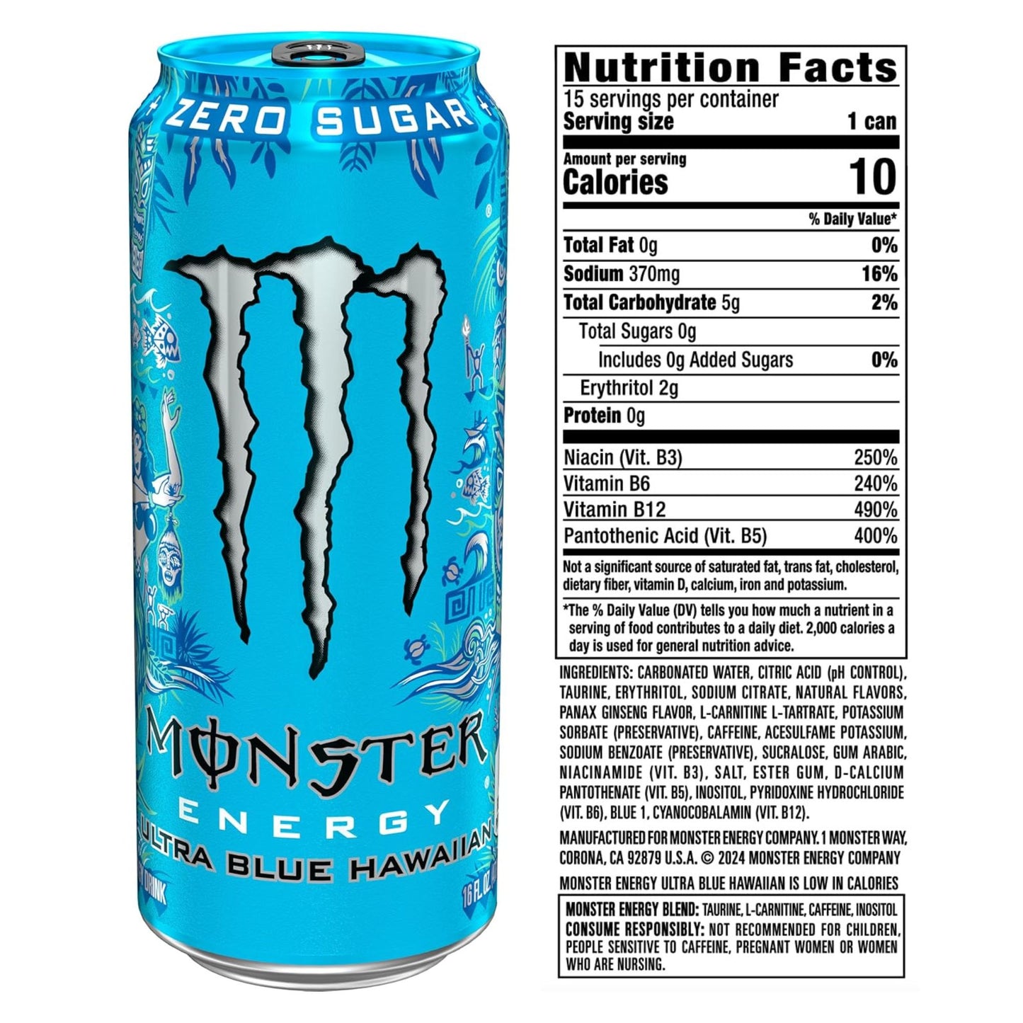 Monster Energy Ultra Zero Sugar Exotic Variety Pack – 6 or 12 Cans (6 Flavors)