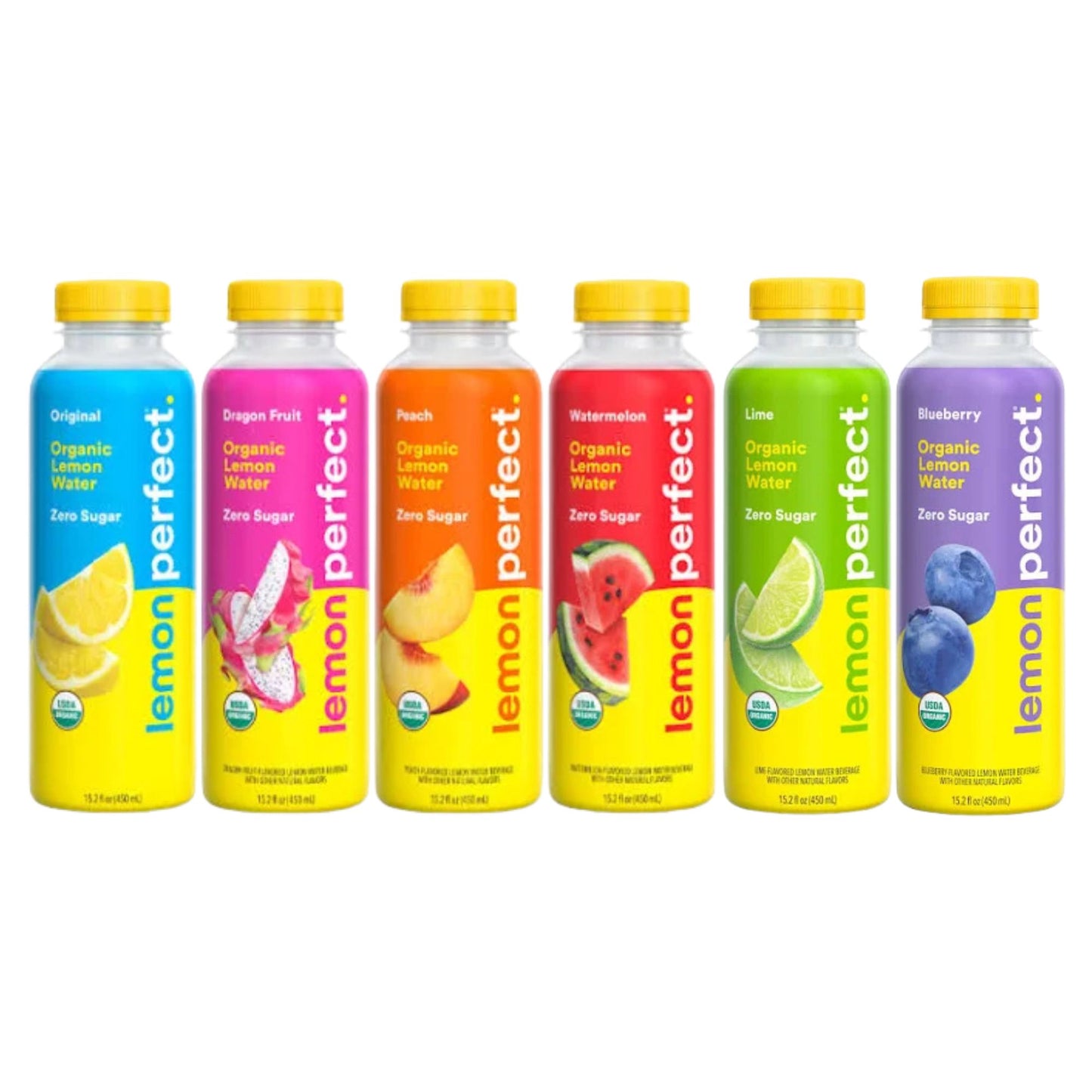 Lemon Perfect – 12‑Bottle Variety Pack – 6 Flavors – Zero Sugar – Organic Lemon Water – Clean Hydration