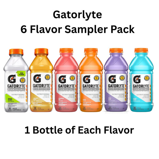 Gatorlyte Rapid Rehydration – 6‑Flavor Variety Pack – 6‑Bottle Sampler or 12‑Bottle Pack – 20oz Bottles – Electrolytes for Fast Hydration