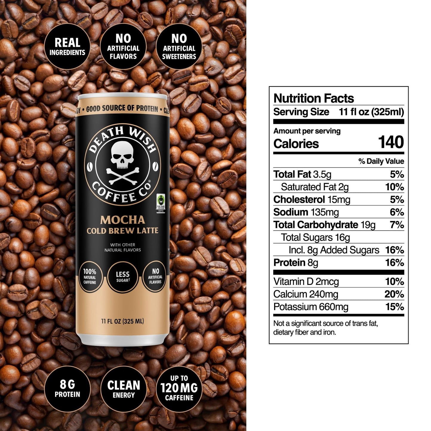 Death Wish Coffee Co. Cold Brew Latte – 3‑Flavor Sampler (6‑Pack) or 12‑Can Variety Pack – 11 fl oz – High‑Caffeine Coffee