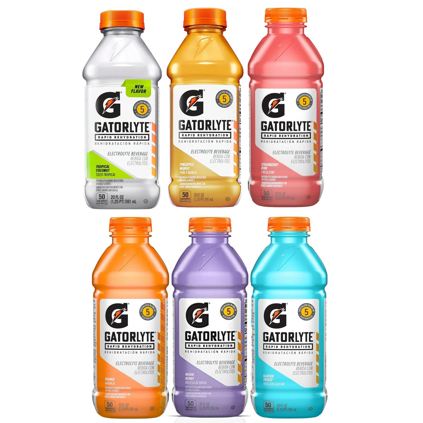 Gatorlyte Rapid Rehydration – 6‑Flavor Variety Pack – 6‑Bottle Sampler or 12‑Bottle Pack – 20oz Bottles – Electrolytes for Fast Hydration