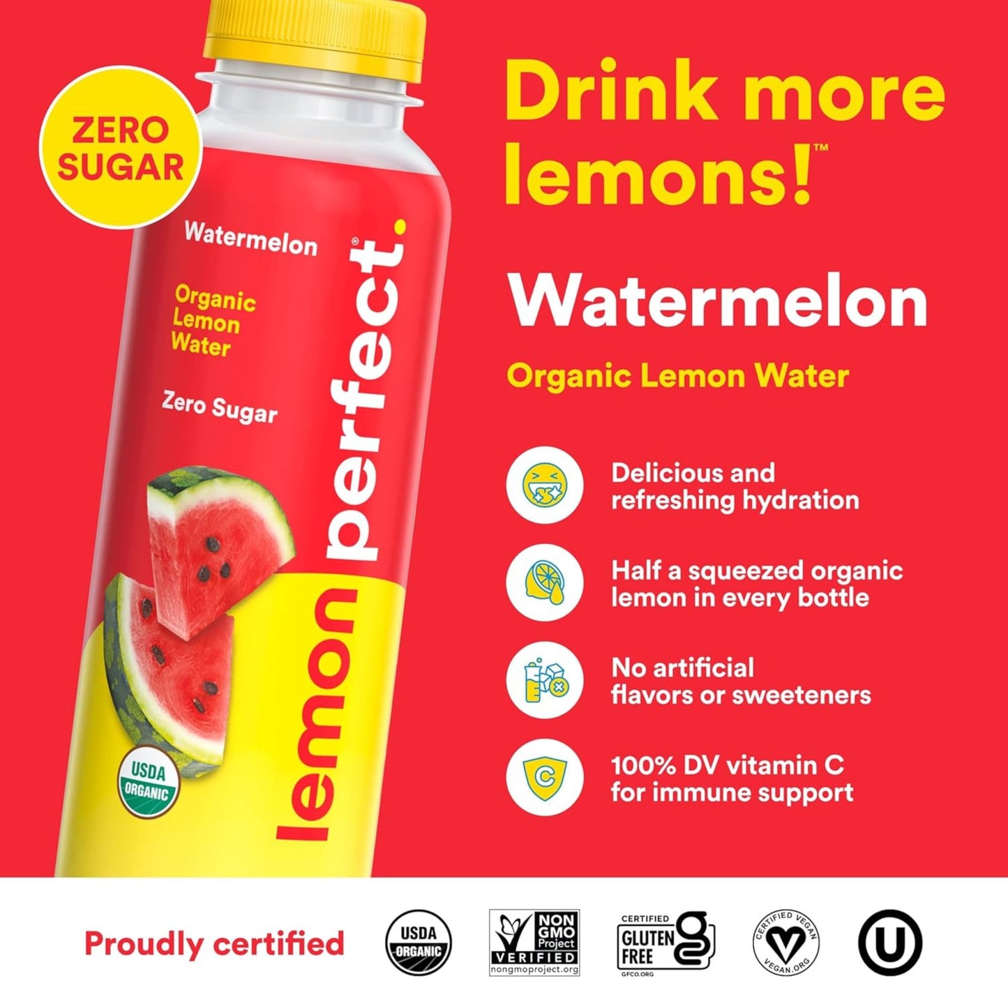 Lemon Perfect – 12‑Bottle Variety Pack – 6 Flavors – Zero Sugar – Organic Lemon Water – Clean Hydration