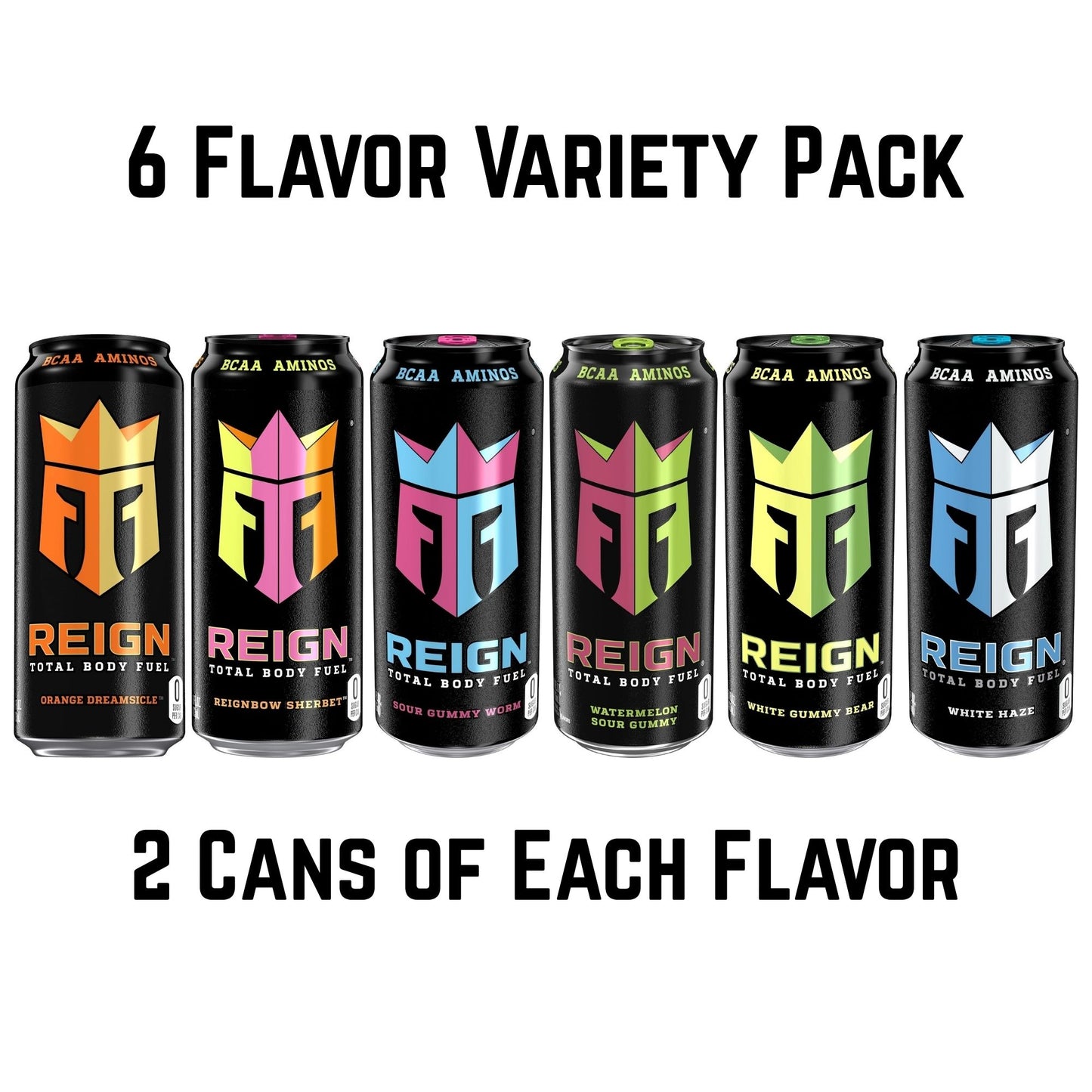 Reign Total Body Fuel – 6‑Flavor Sampler (6‑Pack) or 12‑Can Variety Pack – 16 fl oz – 300mg Caffeine – Zero Sugar