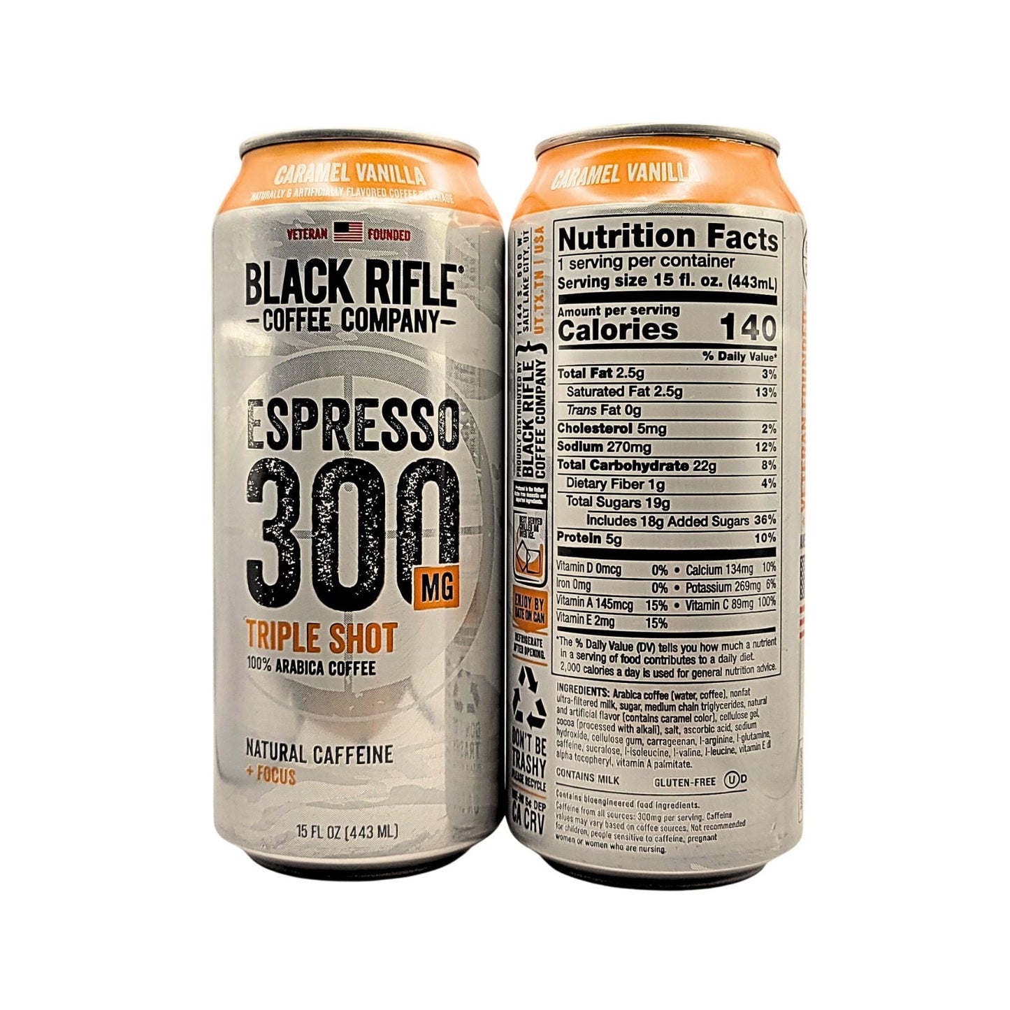 Black Rifle Coffee RTD 300mg – 6 Pack Variety – Triple Shot Espresso – 3 Flavors