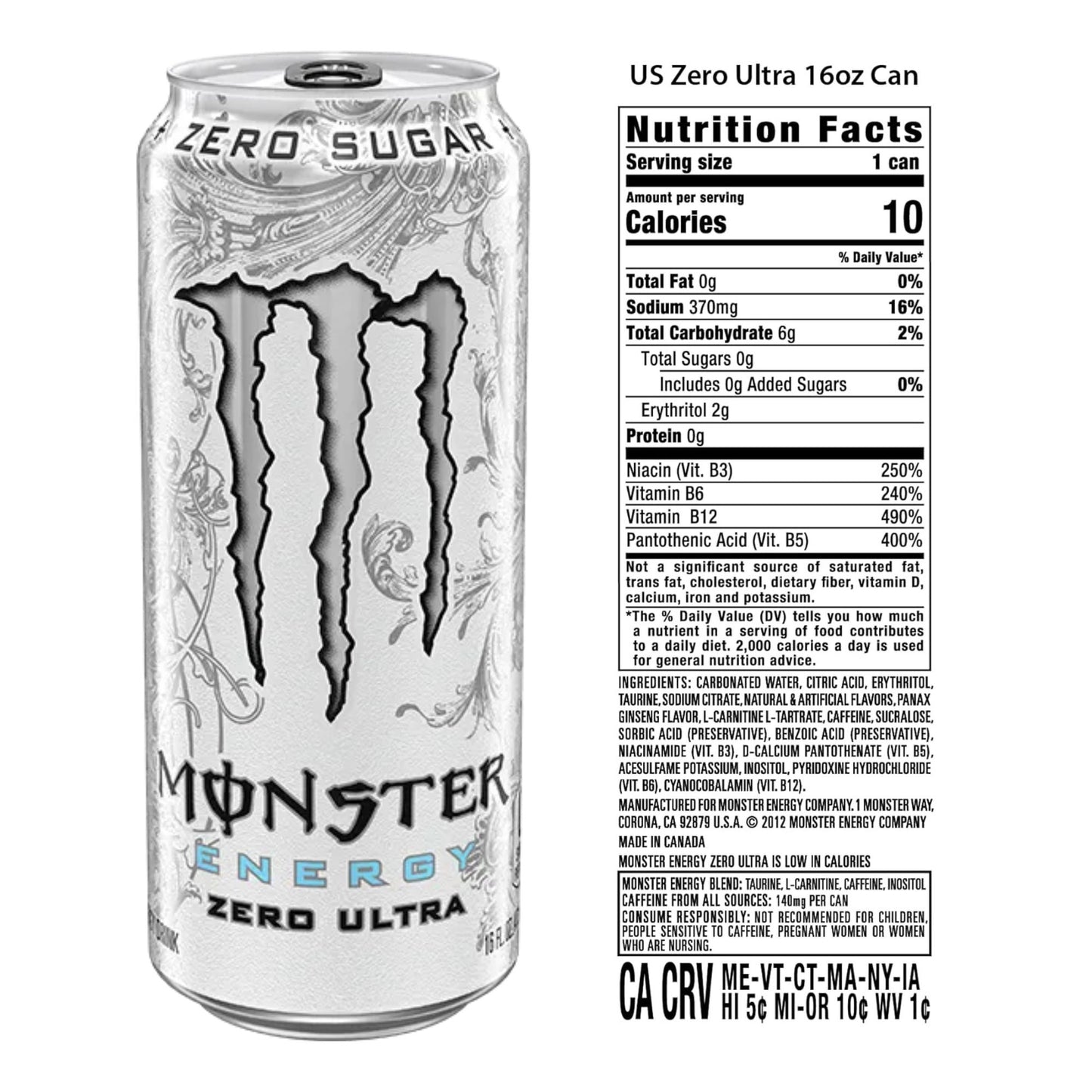 Monster Energy Ultra – Modern Flavor Variety Pack – Choose Pack Size (4, 6, or 12 Cans) – Zero Sugar – 150mg Caffeine
