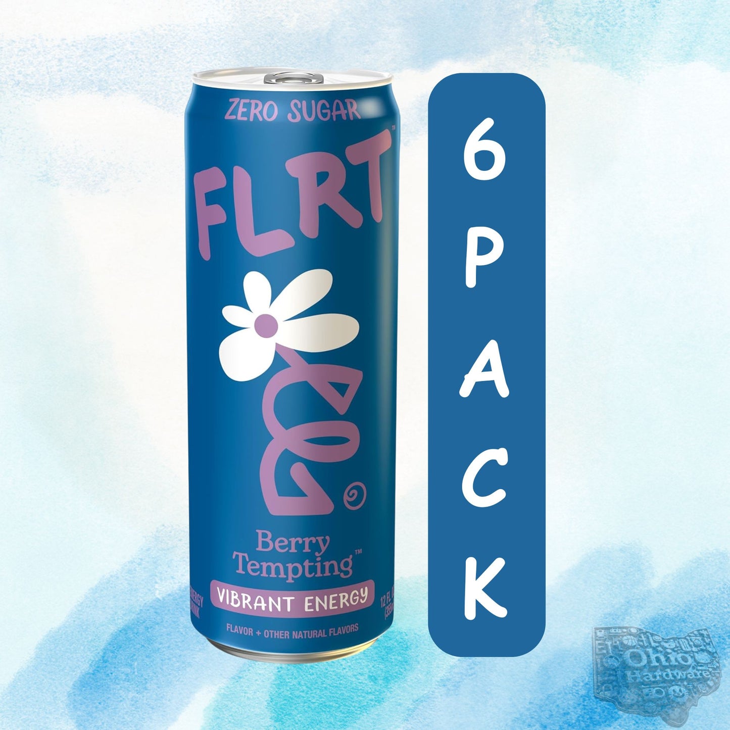 FLRT Energy Drink – 4‑Flavor Sampler (4‑Pack) or 12‑Can Variety Pack – Zero Sugar – Naturally Fruit‑Infused – 12oz Cans