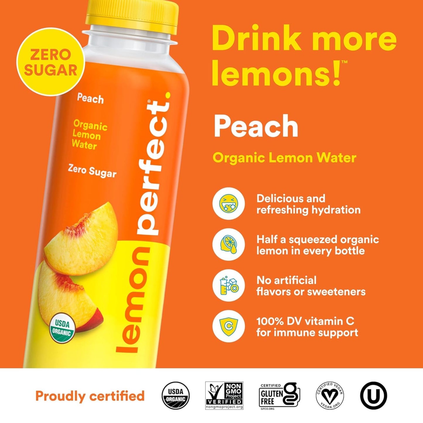 Lemon Perfect – 12‑Bottle Variety Pack – 6 Flavors – Zero Sugar – Organic Lemon Water – Clean Hydration
