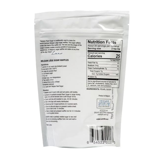 Lars Own Swedish & Belgian Pearl Sugar – 10 oz Pouches – 2 Pack