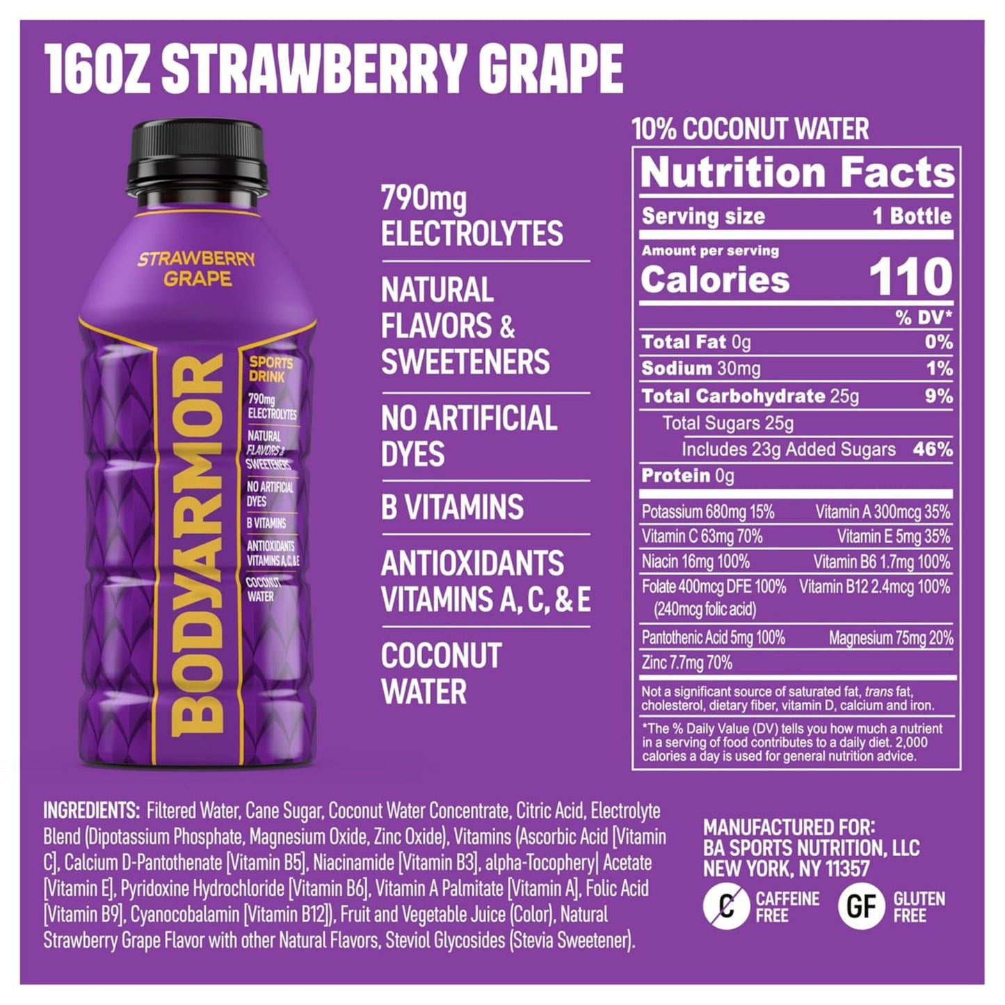 BODYARMOR Sports Drink – 6‑Flavor Sampler (6‑Pack) or 12‑Bottle Variety Pack – 16 oz – Electrolyte Hydration