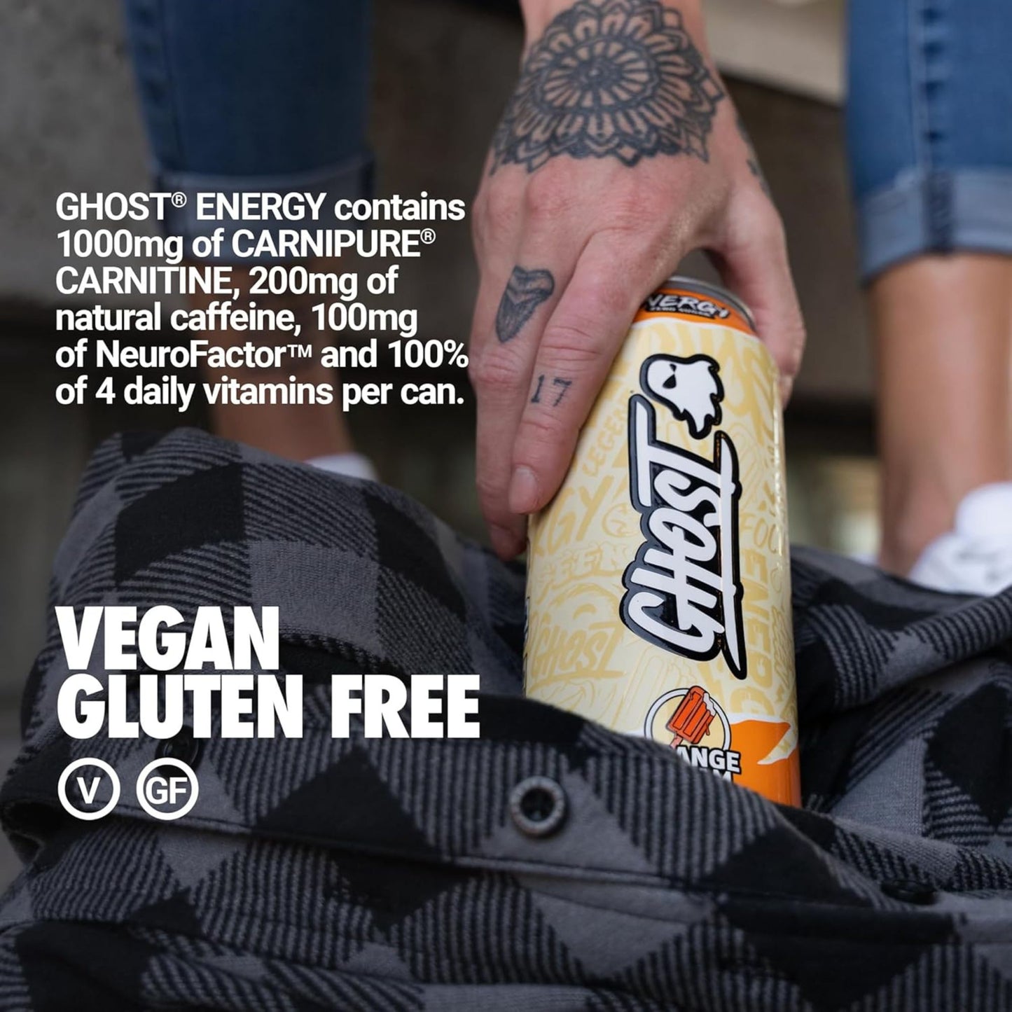 Ghost Energy Drink Variety Pack – 12 Cans (4 Flavors) – Blue Raspberry, Orange Cream, Cherry Limeade, Welch’s Grape – Zero Sugar – 16 fl oz