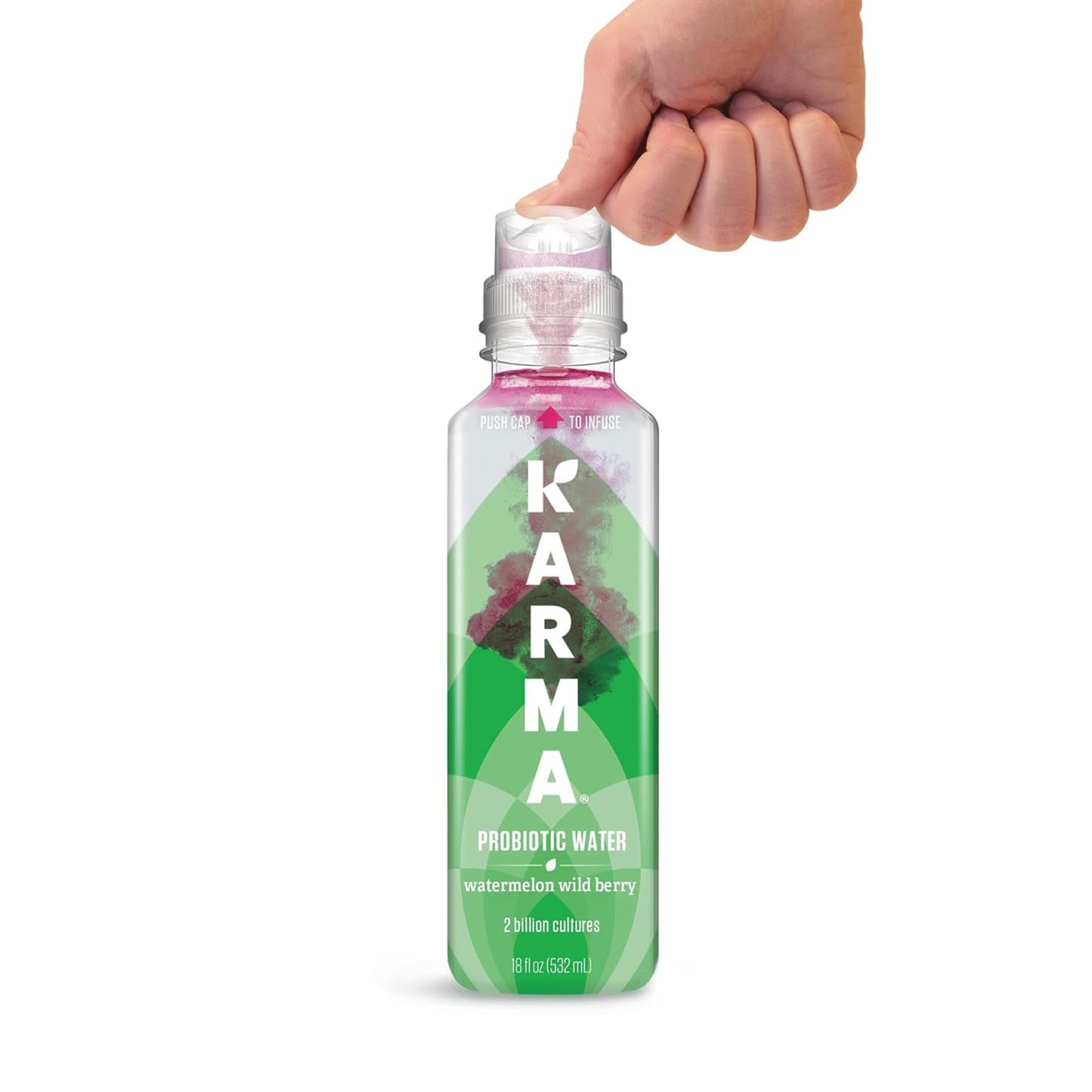 Karma Probiotic Water Variety Pack – 4‑Bottle Sampler or 12‑Bottle Pack – Push‑Cap Vitamins, 2 Billion Cultures, 18 fl oz Bottles