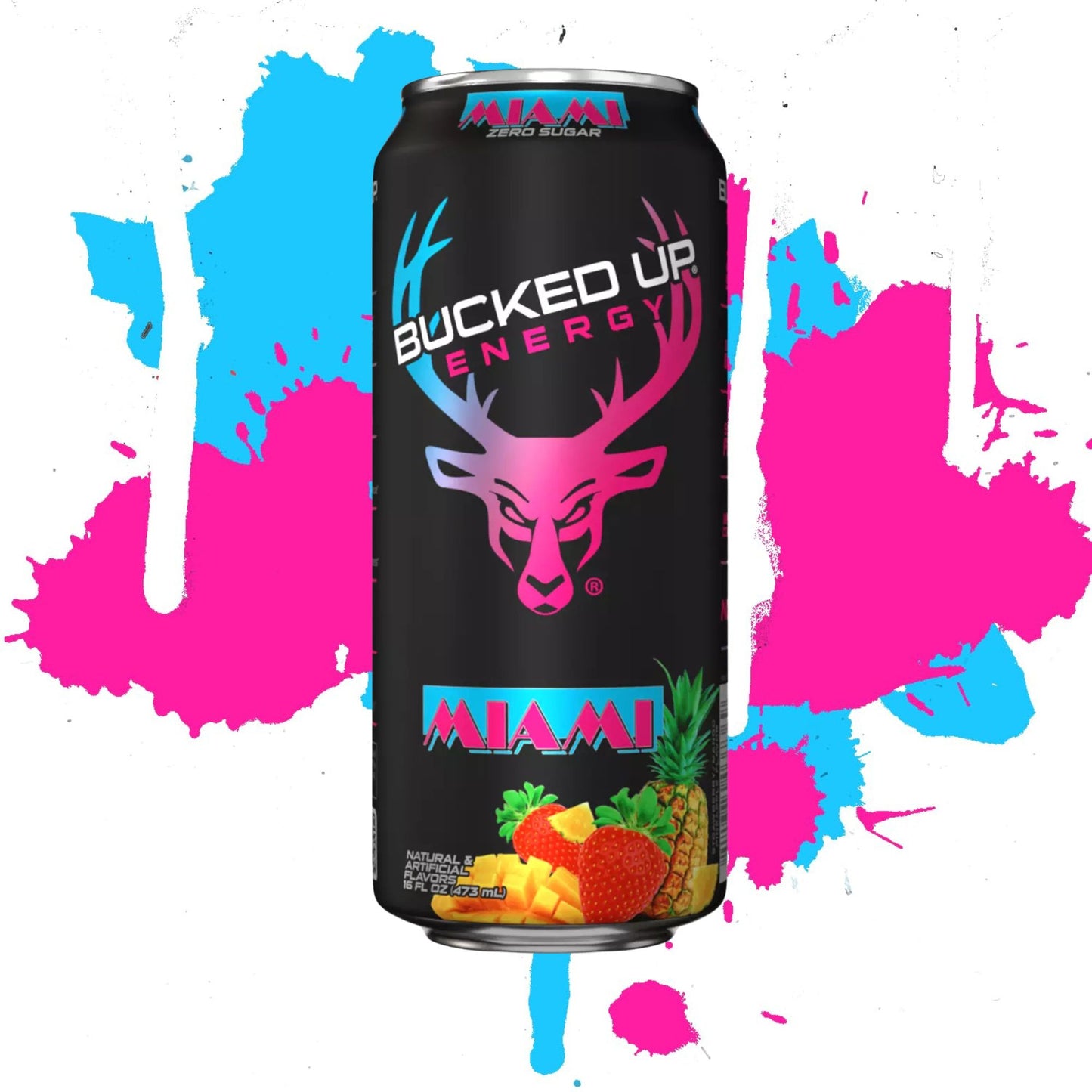 Bucked Up Energy Drink Variety Pack – 4‑Can Sampler or 12‑Can Pack – White Gummy Deer, Rocket Pop, Miami, Cherry Candy – Zero Sugar – 300mg Caffeine