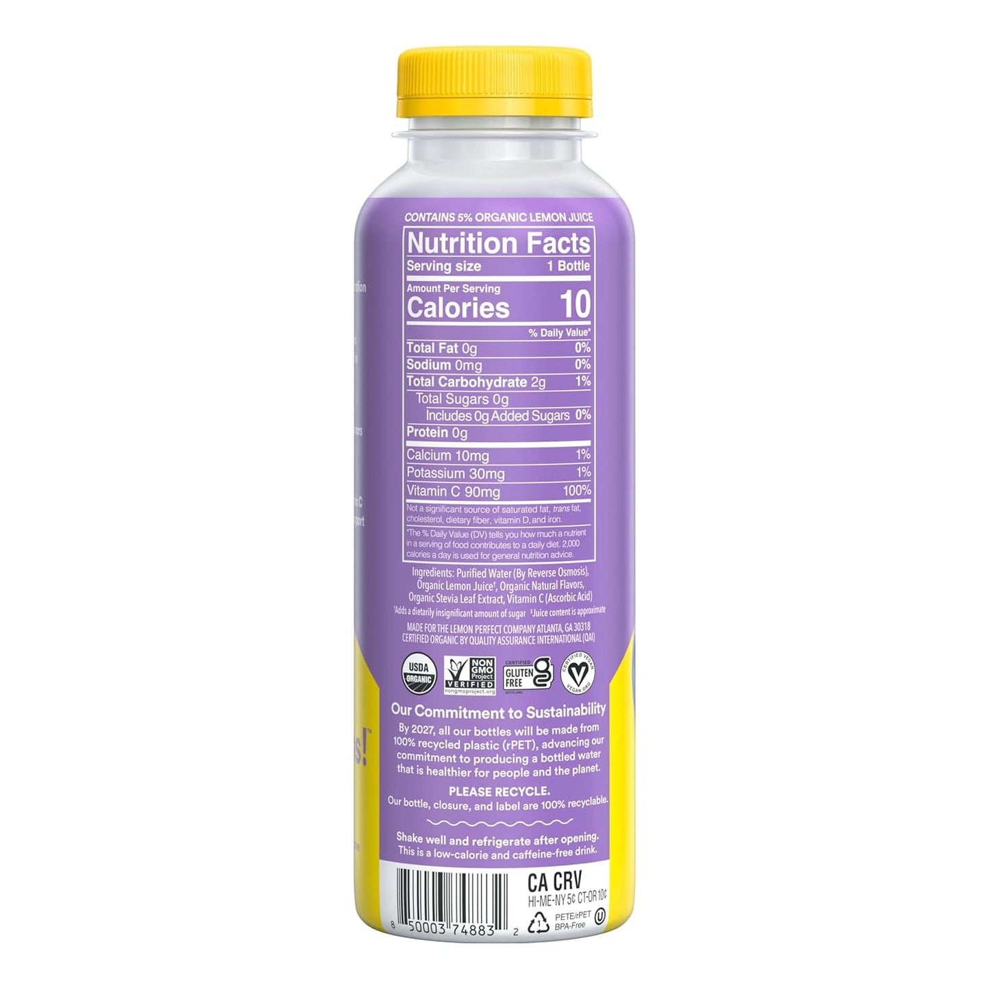Lemon Perfect – 12‑Bottle Variety Pack – 6 Flavors – Zero Sugar – Organic Lemon Water – Clean Hydration
