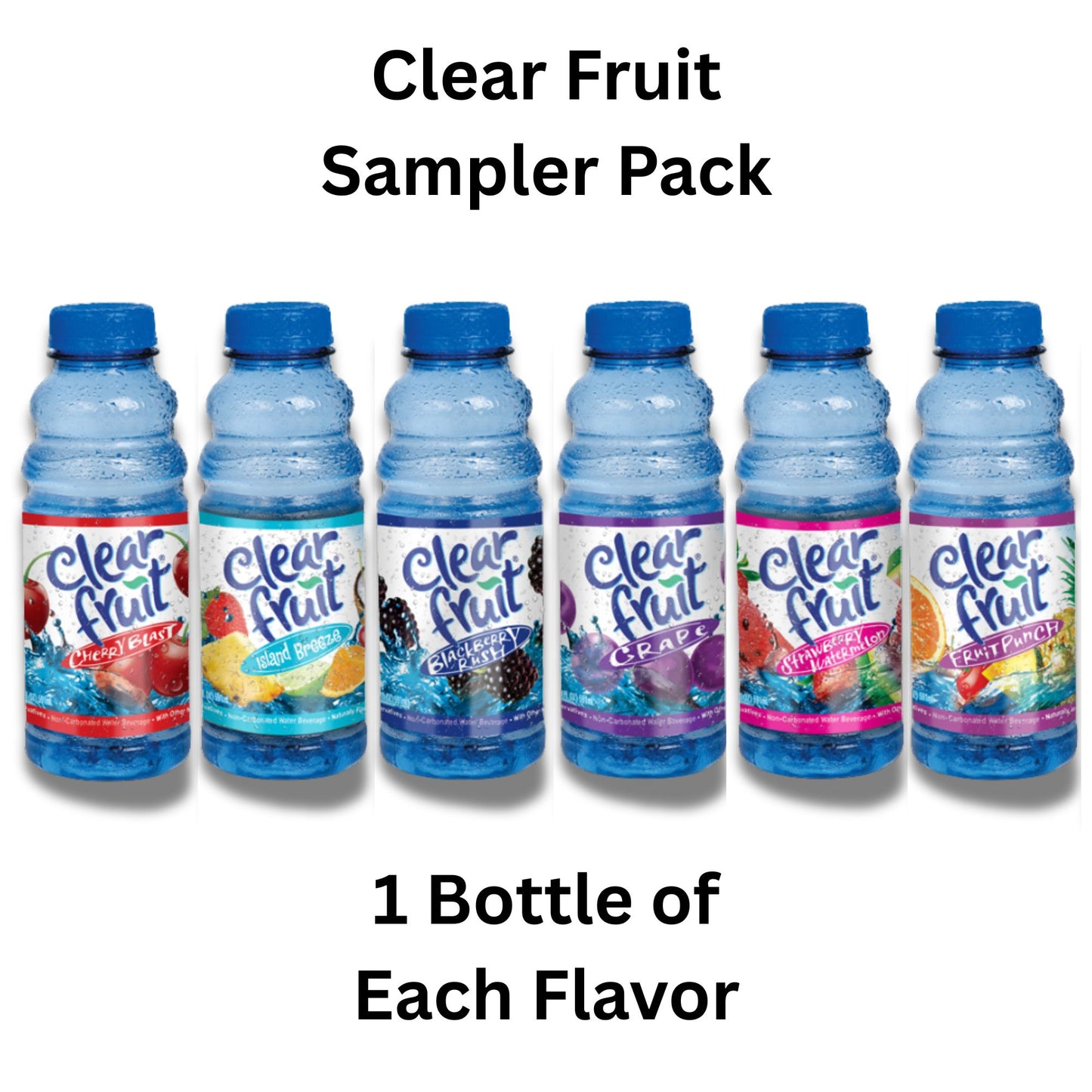 Clear Fruit Flavored Water – 6‑Flavor Sampler (6‑Pack) or 12‑Bottle Variety Pack – 20 fl oz Bottles – Caffeine‑Free