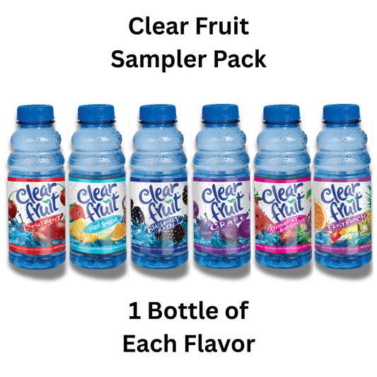 Clear Fruit Flavored Water – 6‑Flavor Sampler (6‑Pack) or 12‑Bottle Variety Pack – 20 fl oz Bottles – Caffeine‑Free
