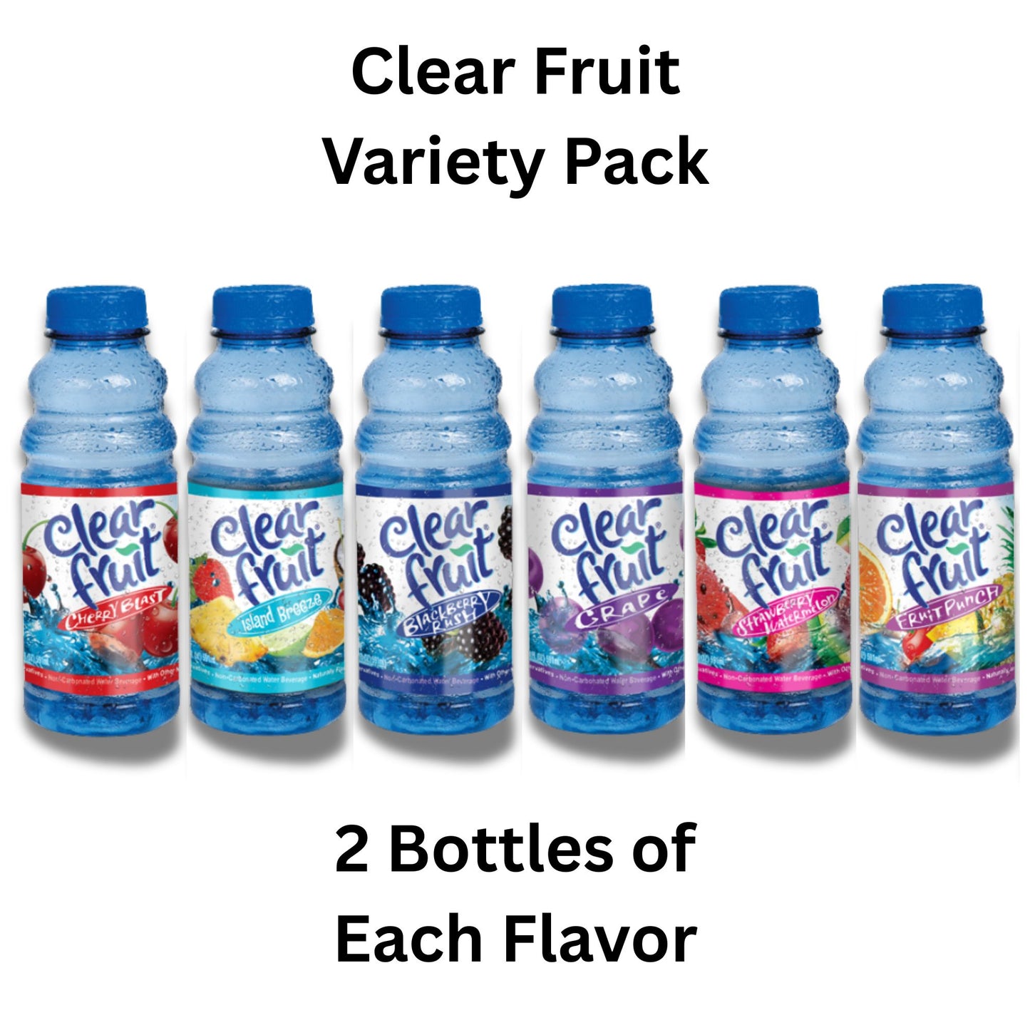 Clear Fruit Flavored Water – 6‑Flavor Sampler (6‑Pack) or 12‑Bottle Variety Pack – 20 fl oz Bottles – Caffeine‑Free