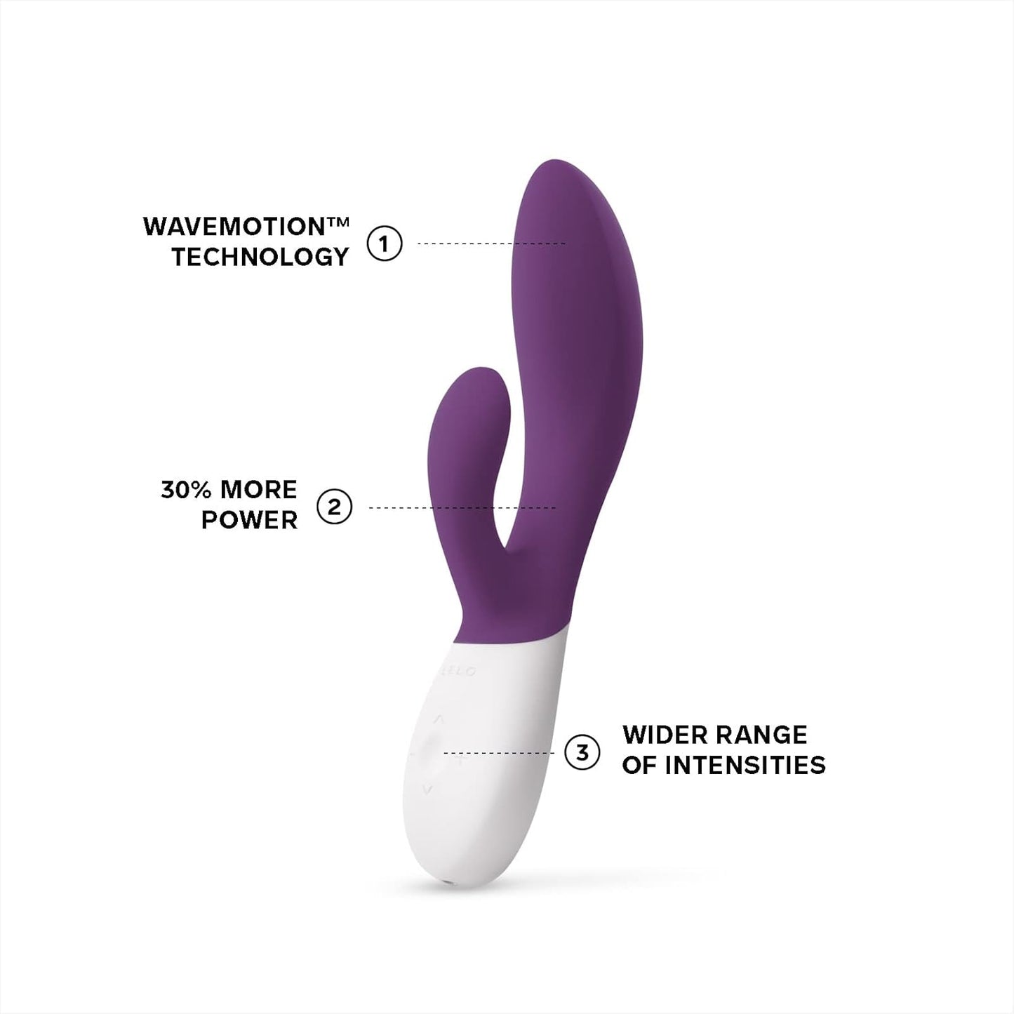 LELO INA Wave 2 – Dual‑Action Silicone Vibrator (Cerise, Plum, Blue)